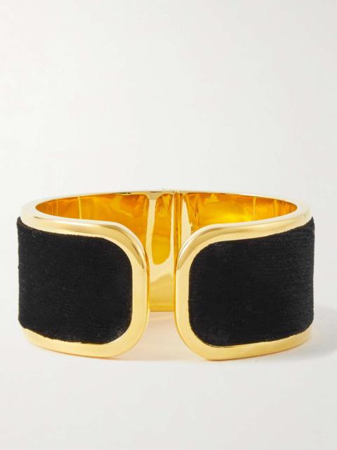 Velvet and gold-tone cuff