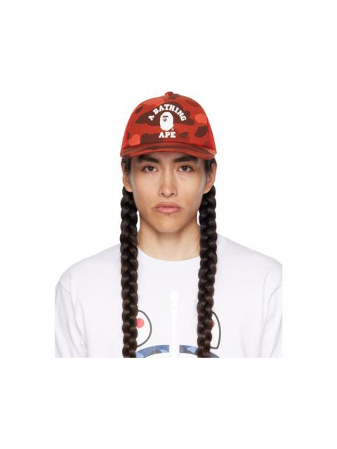 A BATHING APE® Red Camo College Cap
