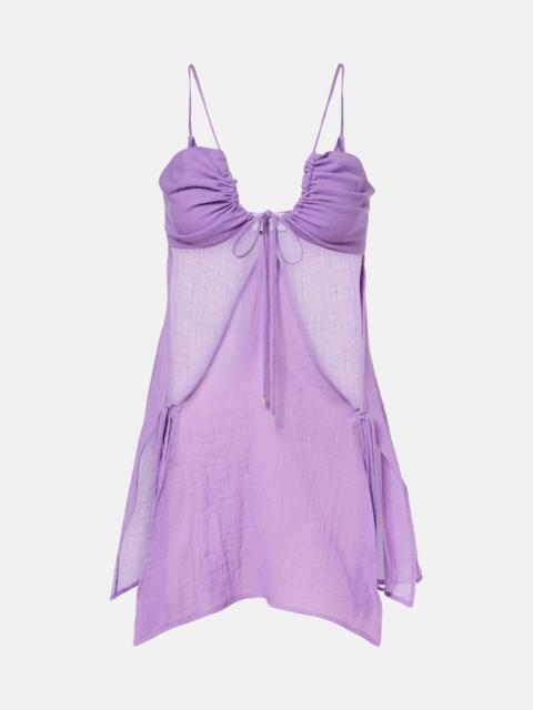 THE ATTICO Cutout cotton muslin minidress