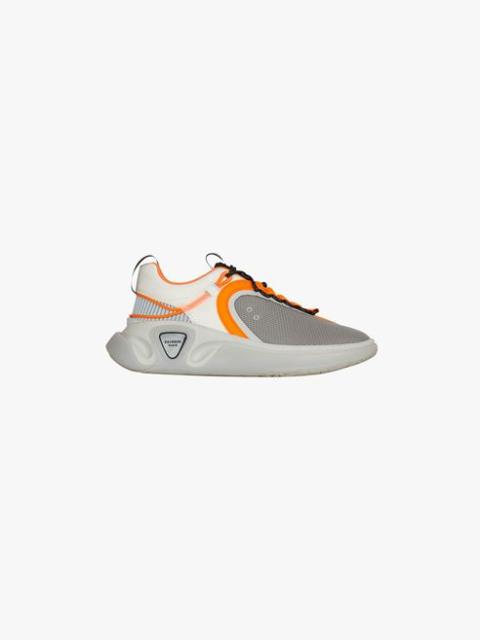 Balmain Gray and orange gummy leather and mesh B-Runner sneakers