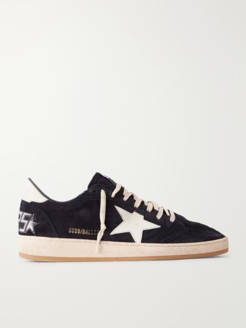 Golden Goose Ball Star Distressed Leather-Trimmed Suede Sneakers