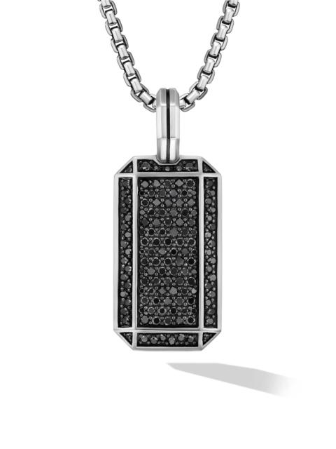 DAVID YURMAN Men's Deco Tag in Sterling Silver - Black Diamond