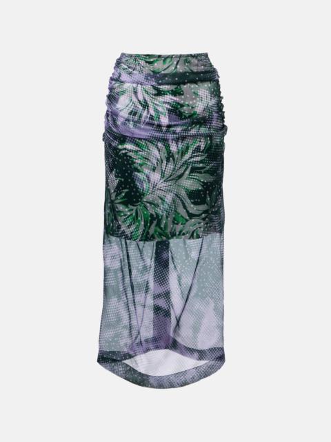 Dries Van Noten Printed silk-blend midi skirt