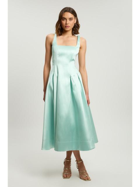 KAREN MILLEN Twill Prom Woven Midi Dress
