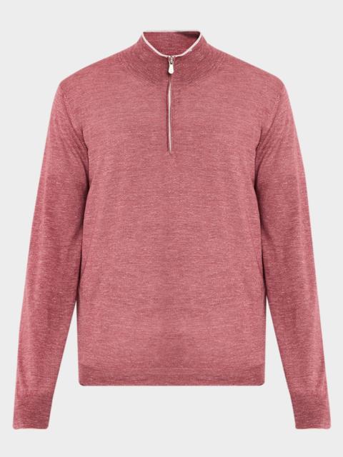 Brunello Cucinelli Men's Cashmere Knit Quarter-Zip Sweater