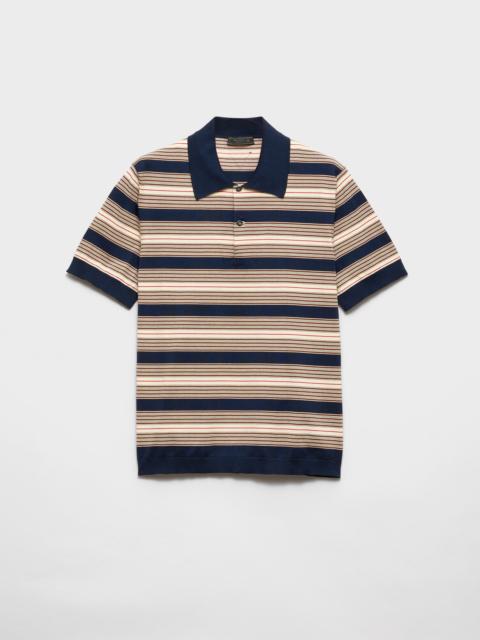 Prada Striped cotton polo shirt
