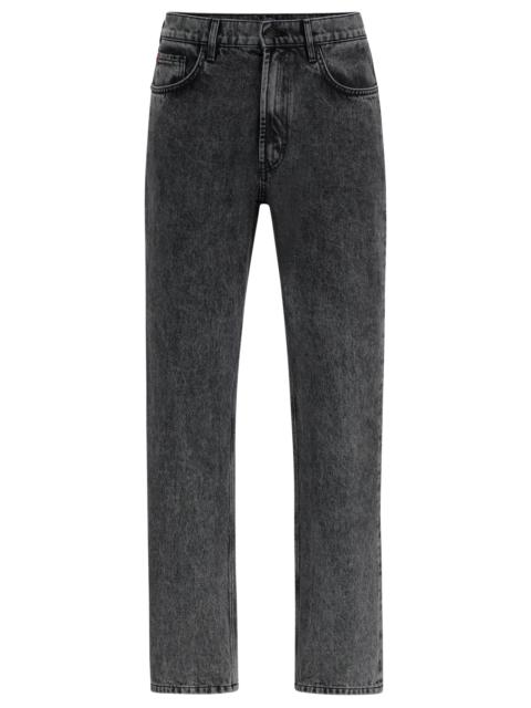 HUGO REGULAR-FIT REGULAR-RISE JEANS IN GRAY DENIM