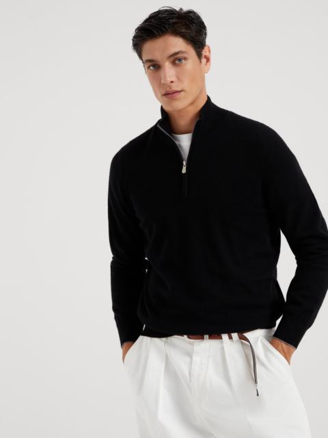 Brunello Cucinelli Cashmere turtleneck sweater with zipper