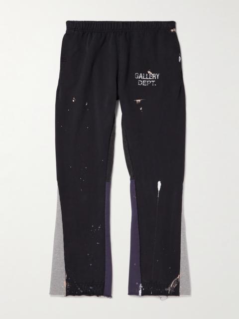 GALLERY DEPT. Flared Paint-Splattered Panelled Logo-Print Cotton-Jersey Sweatpants