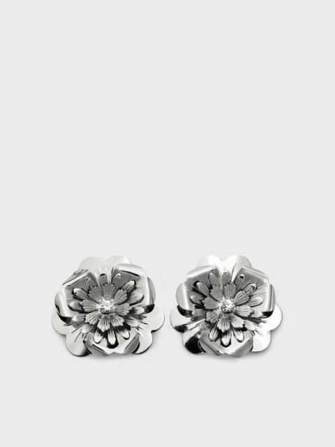 Blumarine FLOWER METAL DANGLE EARRINGS