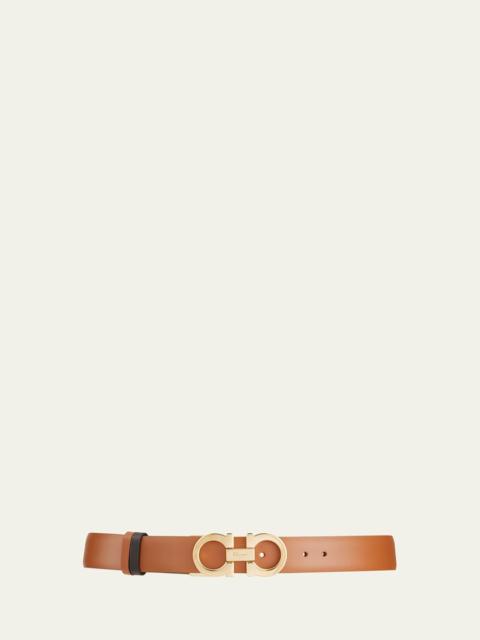 FERRAGAMO Reversible Leather Gancini Belt