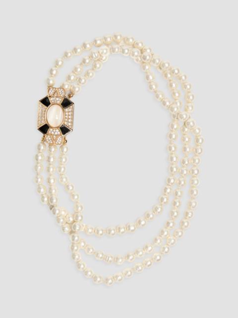 Valentino Women's Pas Plus Necklace in Metal, Enamel, Resin, Pearls and Swarovski Crystals - White