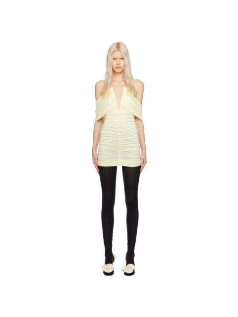 Off-White Ruched Minidress