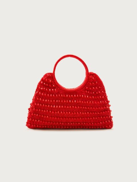 J.CREW Handcrocheted top-handle bag with beads