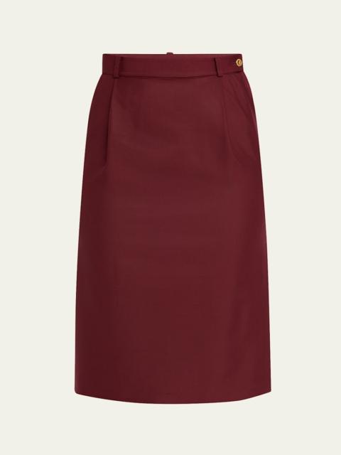 Loro Piana Lizzy Pleated Silk Skirt