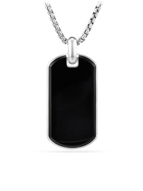 DAVID YURMAN Men's Chevron Tag in Sterling Silver - Black Onyx