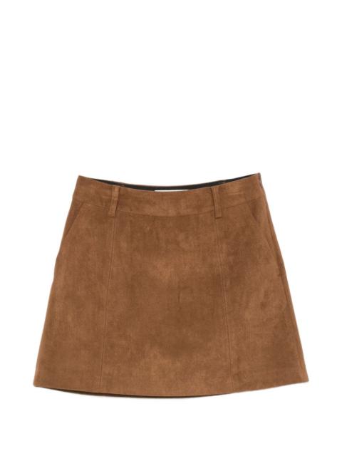 Dunst suede-effect panelled skirt
