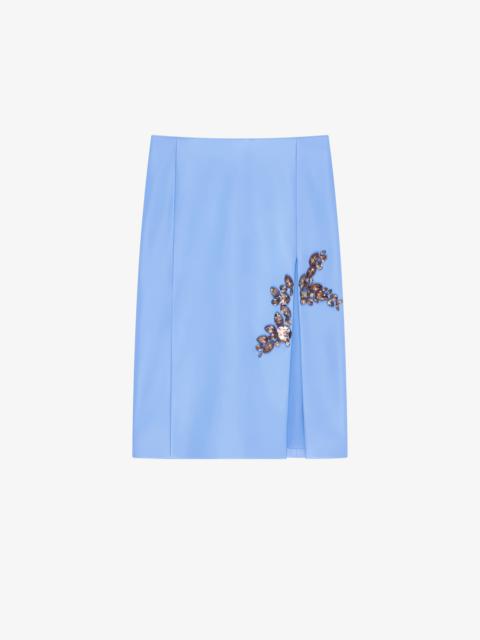 Givenchy SKIRT IN LEATHER WITH EMBROIDERED STONES