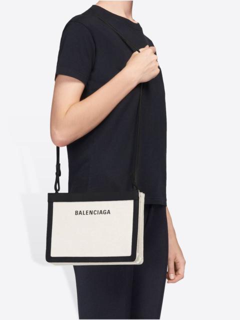 BALENCIAGA Women's Navy Medium Pouch in Black/yellow/blue