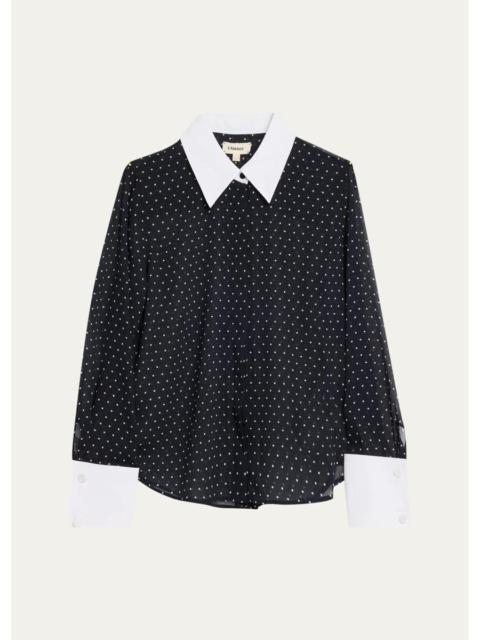L'AGENCE Sona Polka-Dot Chiffon Blouse