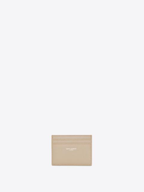 saint laurent paris credit card case in grain de poudre embossed leather