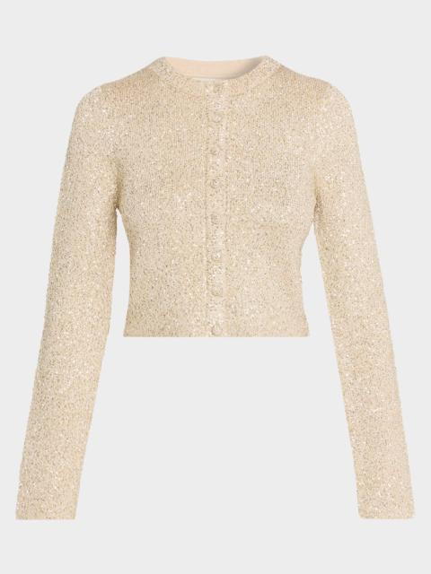 LoveShackFancy Ferra Sequined Knit Cardigan