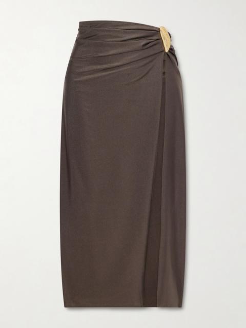 SIMKHAI Eiana Stretch Satin-jersey Coverup