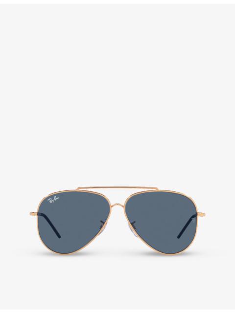 Ray-Ban 황금 금속 & 플라스틱 Aviator 선글라스