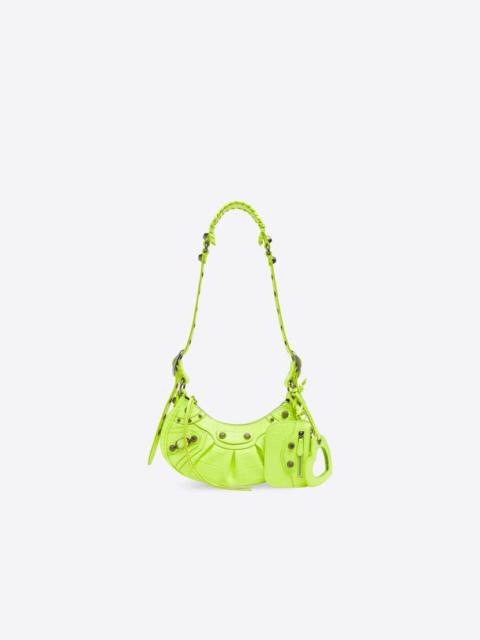 Women's Le Cagole Xs Shoulder Bag Crocodile Embossed in Yellow