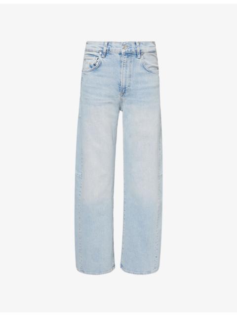 PAIGE Arellia Skimmer Barrel-Leg Denim Jeans