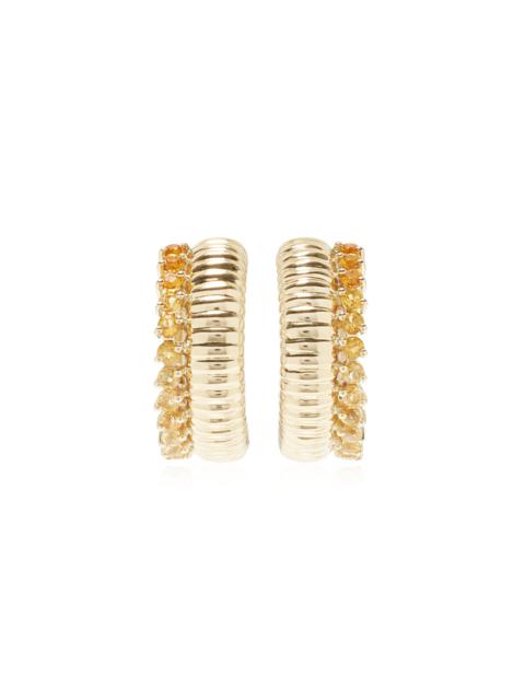 Yvonne Léon Exclusive Riviera Buoyed Brelingot 9K Yellow Gold Ombre Citrine Hoop Earrings multi