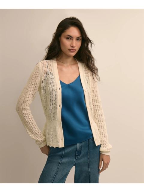 Brooks Brothers Cotton Pointelle Cardigan