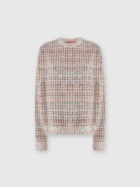 Missoni Bouclé checkered crewneck sweatshirt with sequins