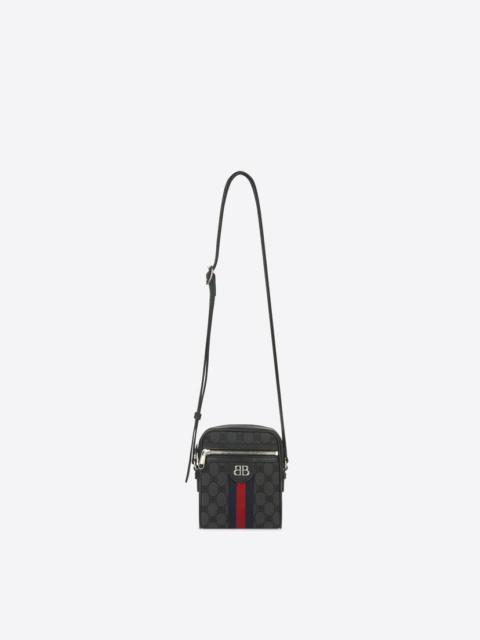 BALENCIAGA Men's Hacker Shoulder Bag In Jacquard Canvas in Black