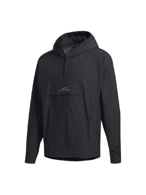 adidas logo Loose Casual Hooded Jacket Black FM5409