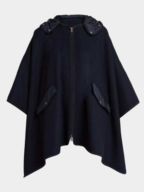 Moncler Hooded Zip-Front Cape