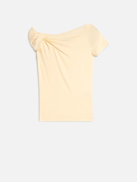 7 For All Mankind TWISTED SHOULDER TEE in Lyocell Glaze