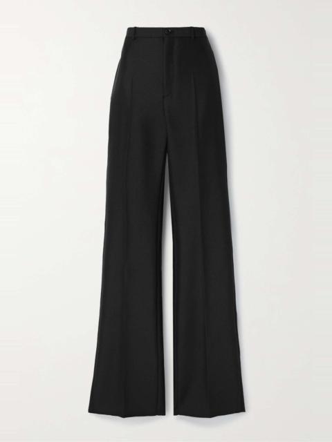 Wool and mohair-blend wide-leg pants