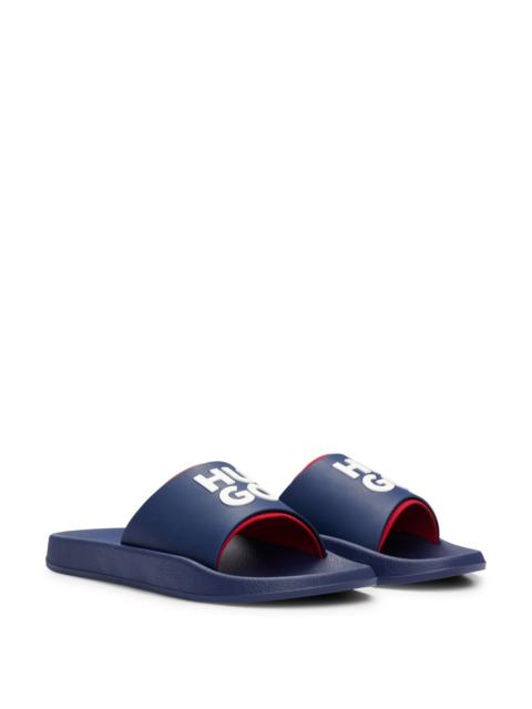 HUGO SLIDES WITH LOGO-BRANDED STRAPS