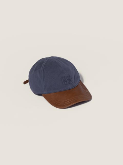 Miu Miu Drill and nappa leather baseball cap