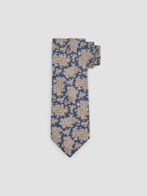 Brioni Men's Paisley Silk Tie - Royal Blue