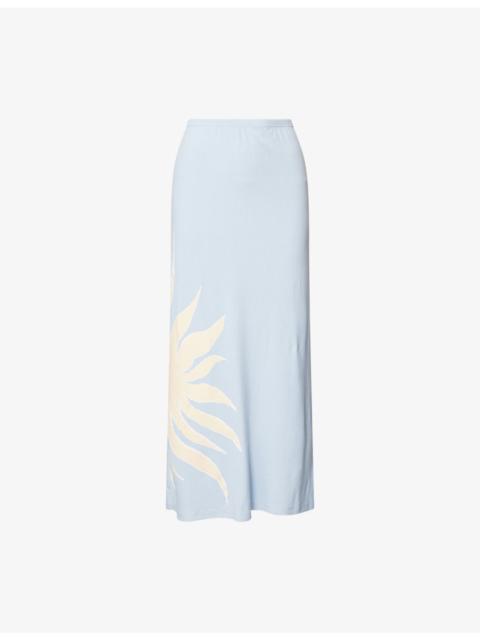 Never Fully Dressed Sol Doris Ribbed Knit Maxi Skirt