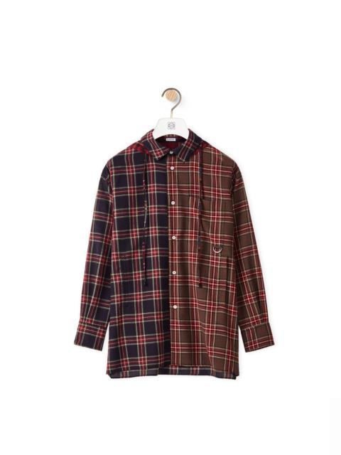 Loewe Hooded check overshirt in wool