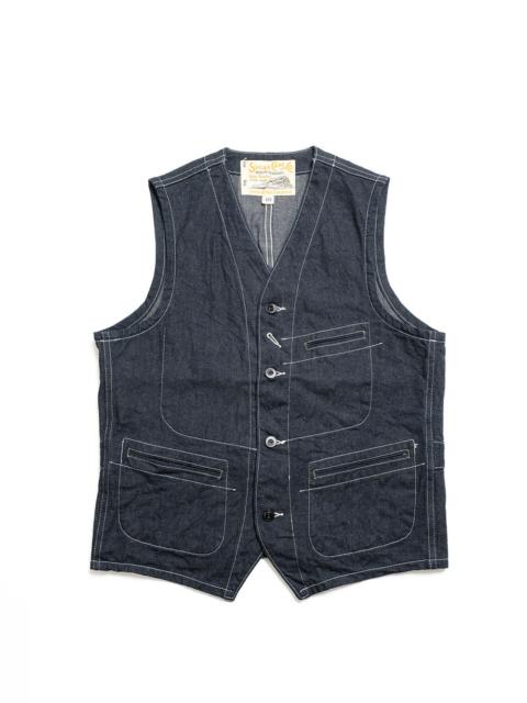SUGAR CANE 11oz. BLUE DENIM WORK VEST - SC15702