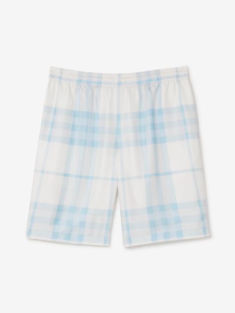 Burberry Check Silk Twill Shorts