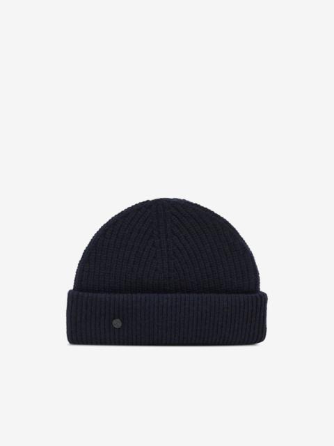 CLOSED ribbed-knit logo-plaque beanie hat