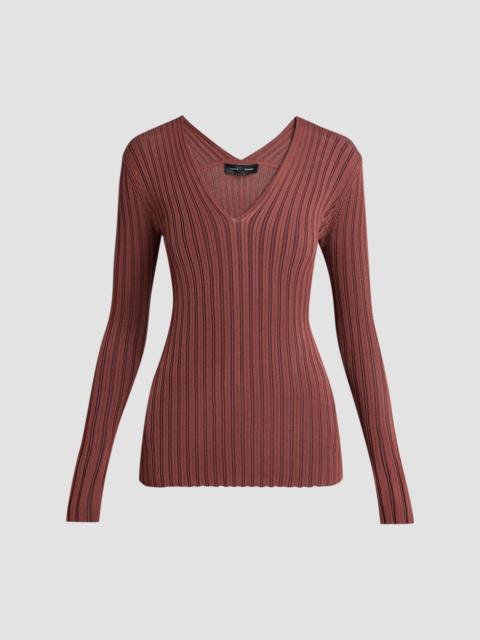 Proenza Schouler Women's Roux Ribbed V-Neck Top - Copper