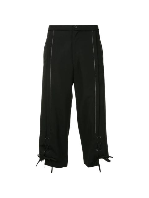 lace-up cropped trousers