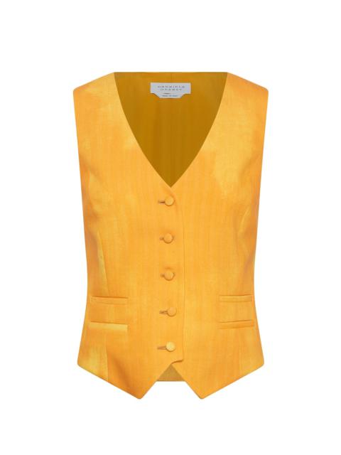 GABRIELA HEARST Coleridge Vest in Cadmium Yellow Virgin Wool