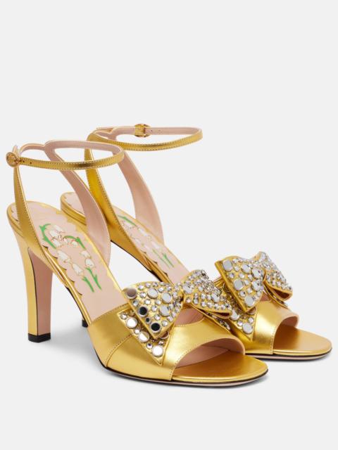 Valentino Bowow 95 embellished metallic leather sandals